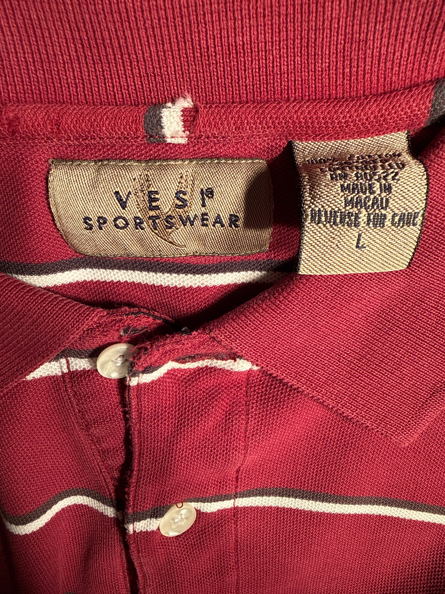 Vintage Alabama Crimson Tide VESI Sportswear Striped Polo