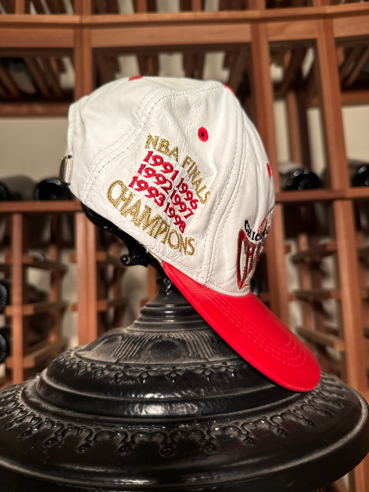 (RARE) JH Design Chicago Bulls 1998 NBA Finals Champions Leather Hat