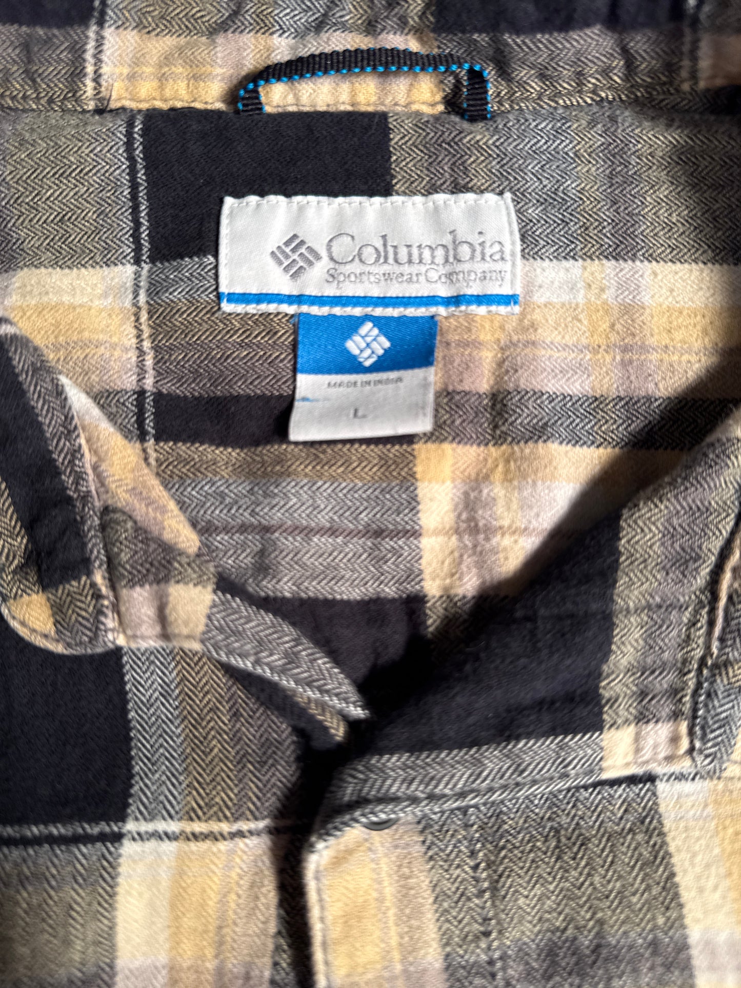 Columbia Purdue Boilermakers Plaid Flannel Button Down