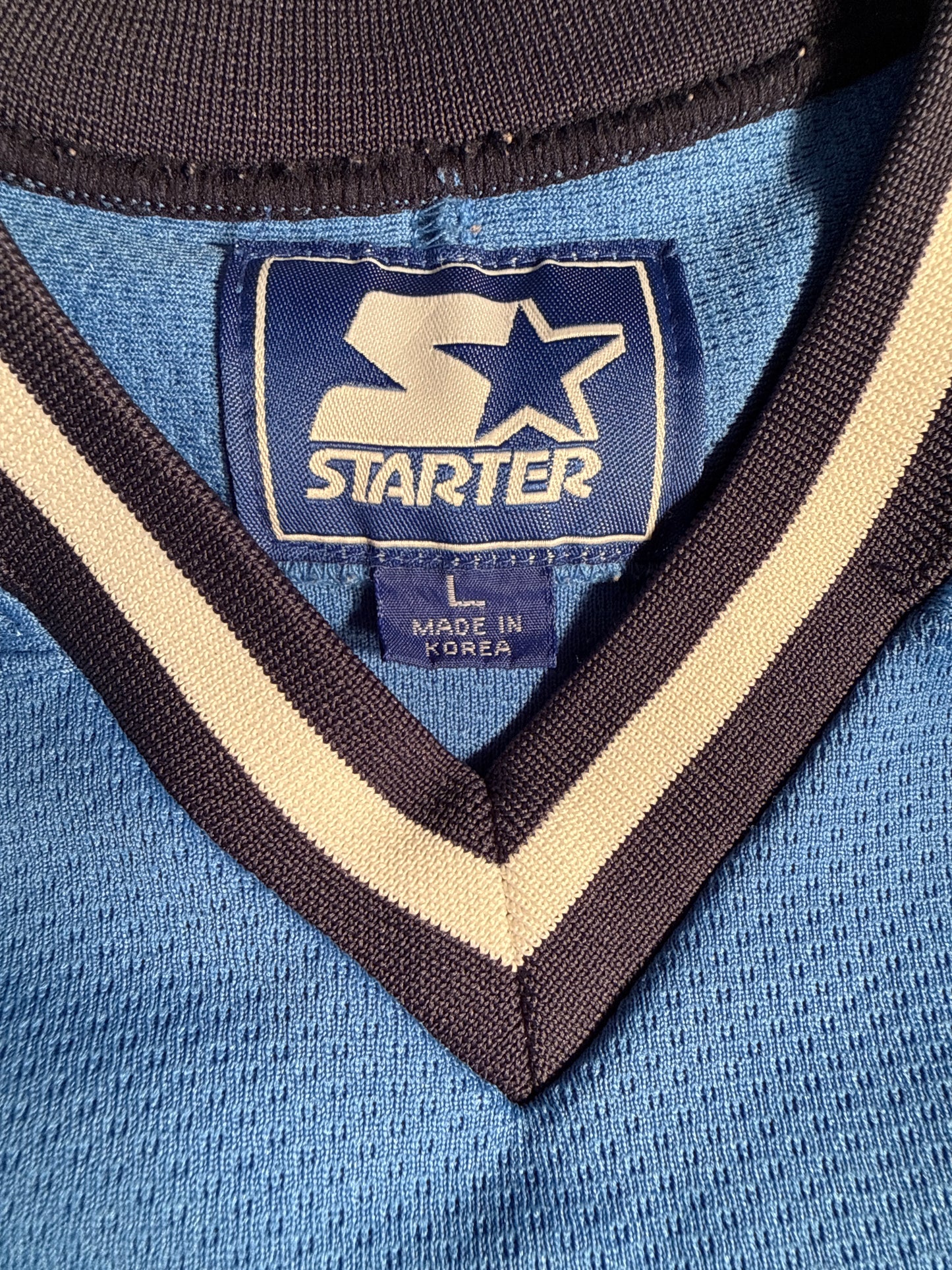Vintage Starter 1990s UNC Carolina Tar Heels Heavy-Embroidered Jersey Shirt