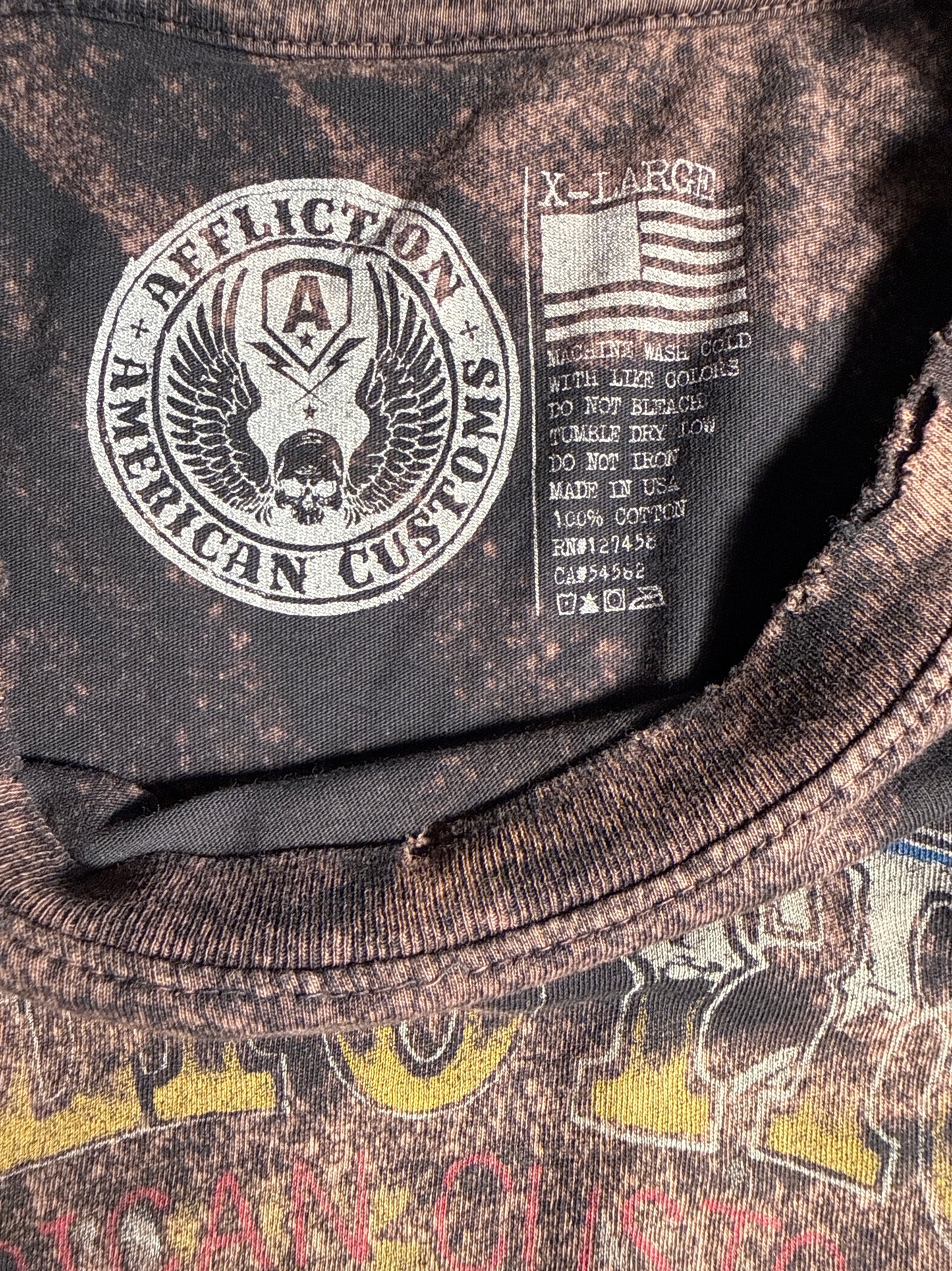 Y2K Affliction American Customs “Garage Built” Eagle Graphic Tee