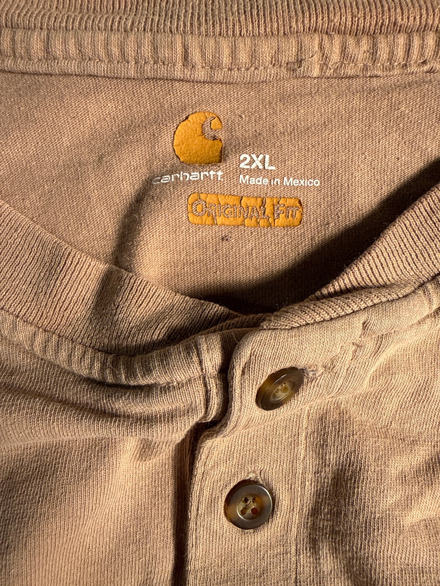 Carhartt Tan Short Sleeve Pocket Henley Tee