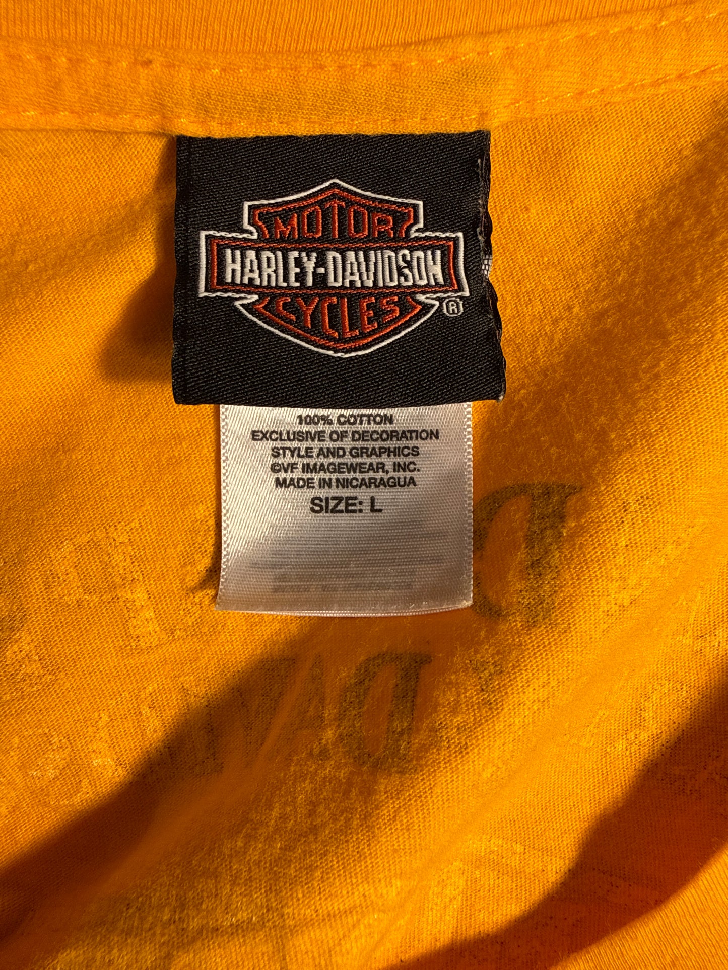Harley-Davidson Women’s Orange Eagle Long Sleeve V-Neck Tee