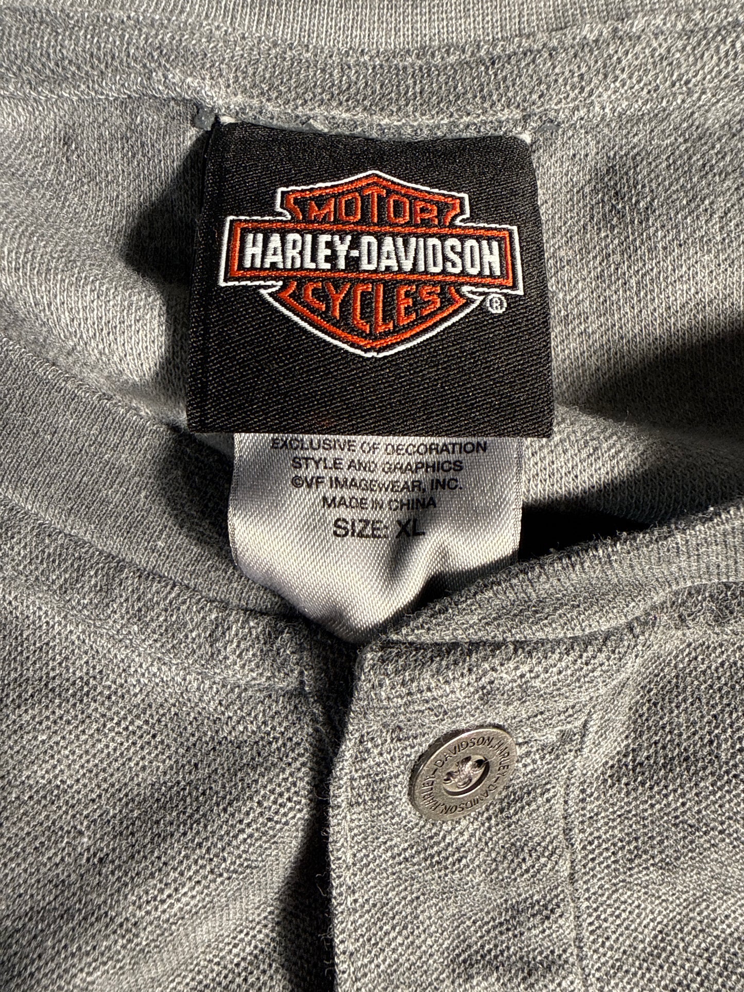 Harley-Davidson H.O.G. Woods OK Gray Long Sleeve Henley