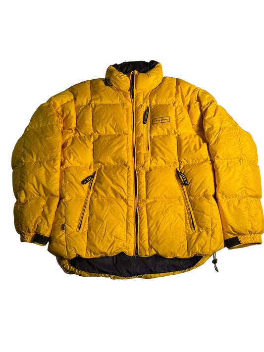 Vintage Polo Sport Ralph Lauren Yellow Down Puffer Jacket Size S