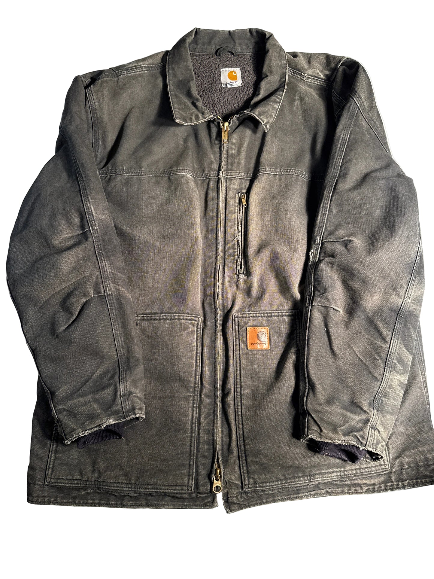 Vintage Carhartt Sandstone Ridge Coat C61 Sherpa-Lined Workwear Jacket