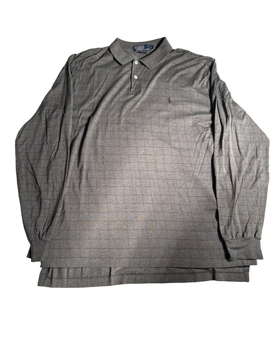 Polo Ralph Lauren Gray Windowpane Long Sleeve Polo