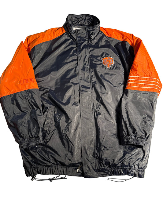 Vintage 90s Chicago Bears Embroidered Full-Zip Nylon Windbreaker Jacket