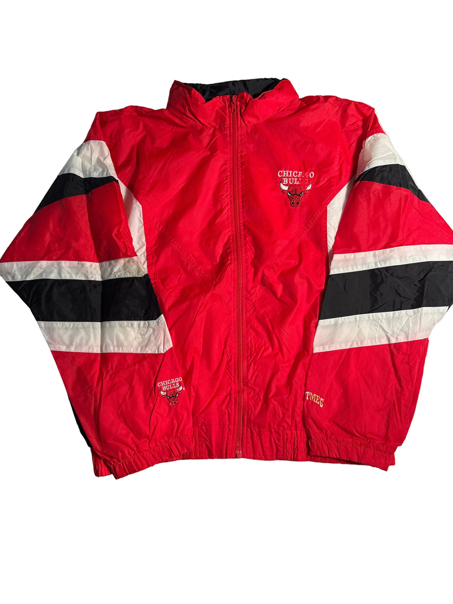 Vintage 90s Nutmeg Mills Chicago Bulls Colorblock Windbreaker Jacket XL