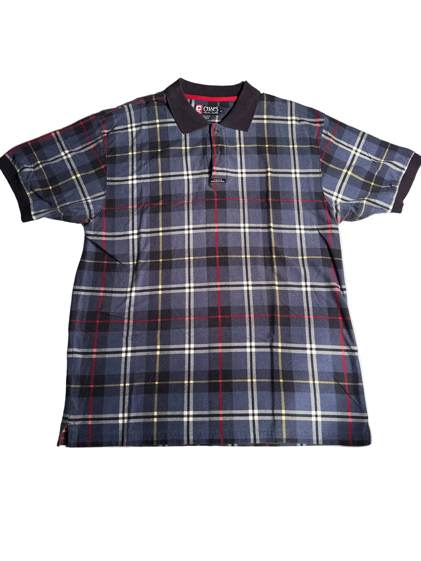 Vintage 90s Chaps Ralph Lauren Blue Plaid Polo