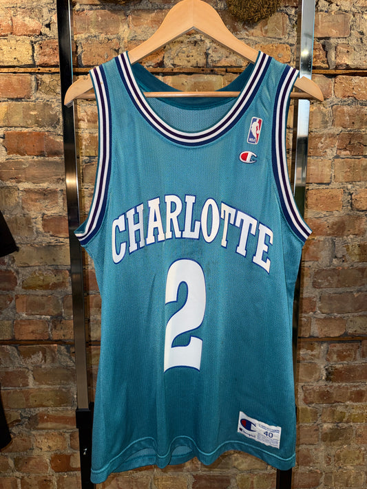 Charlotte Hornets VTG Johnson Champion Jersey