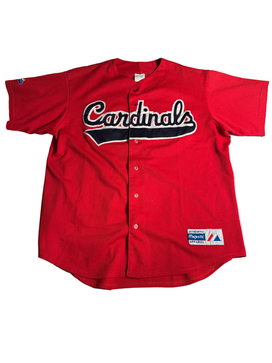 Vintage 90s Majestic St Louis Cardinals Red Mesh Baseball Jersey #13 Button Up MLB