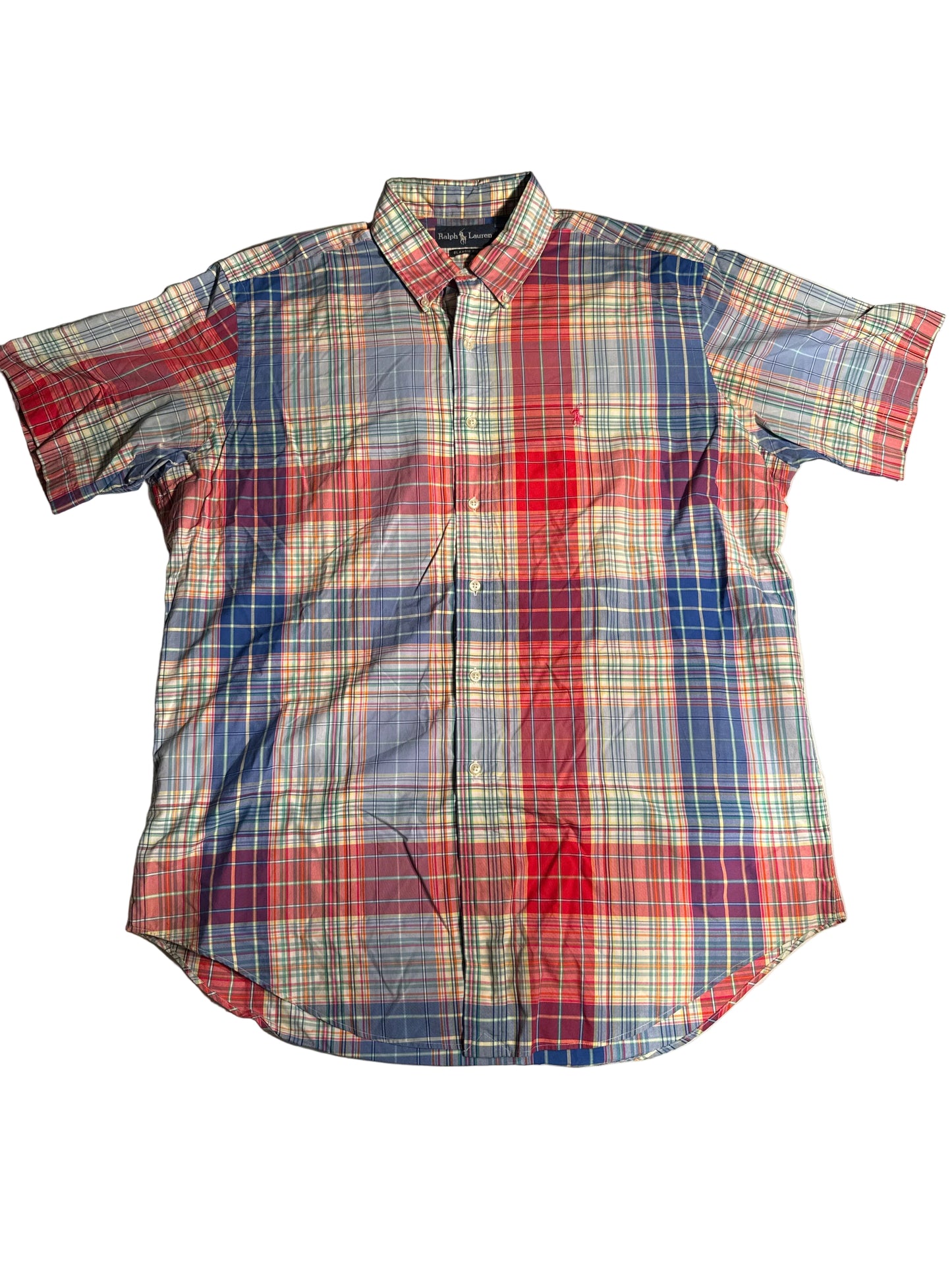 Polo Ralph Lauren Multicolor Madras Plaid Short Sleeve Button Down