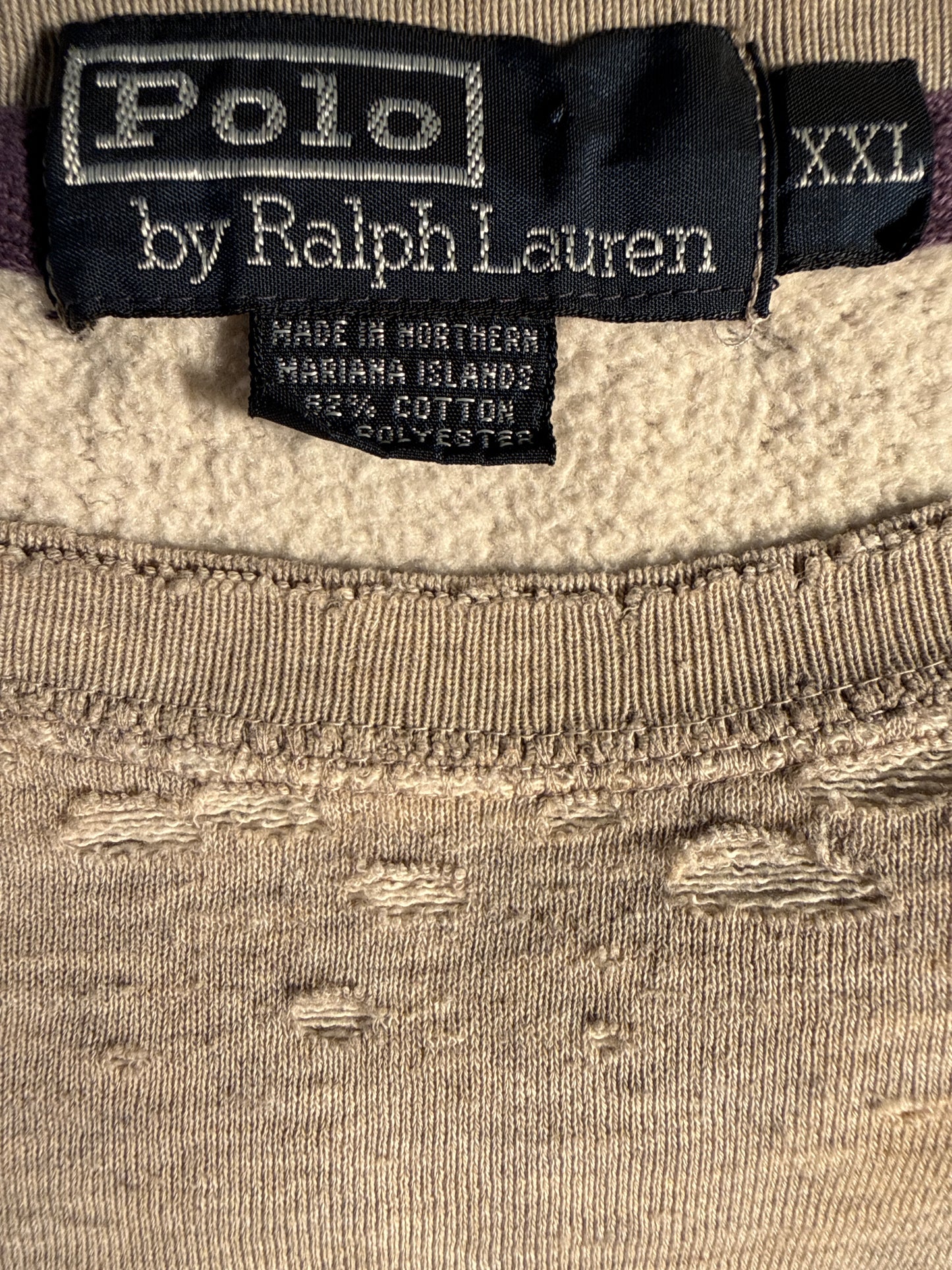 Vintage Polo Ralph Lauren Distressed Gray Crewneck Sweatshirt XXL