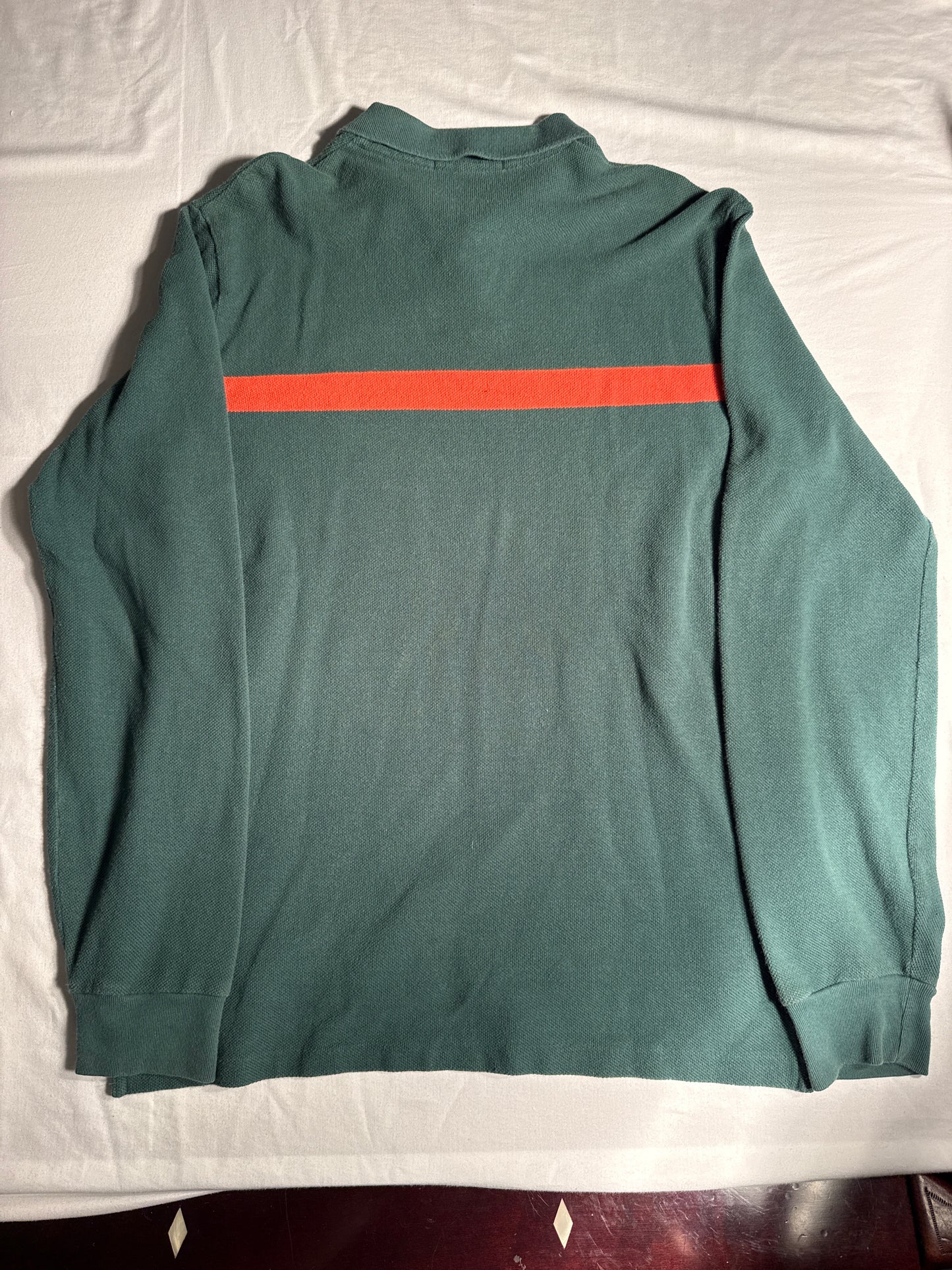 Vintage Polo Ralph Lauren Green & Orange Stripe Long Sleeve Polo