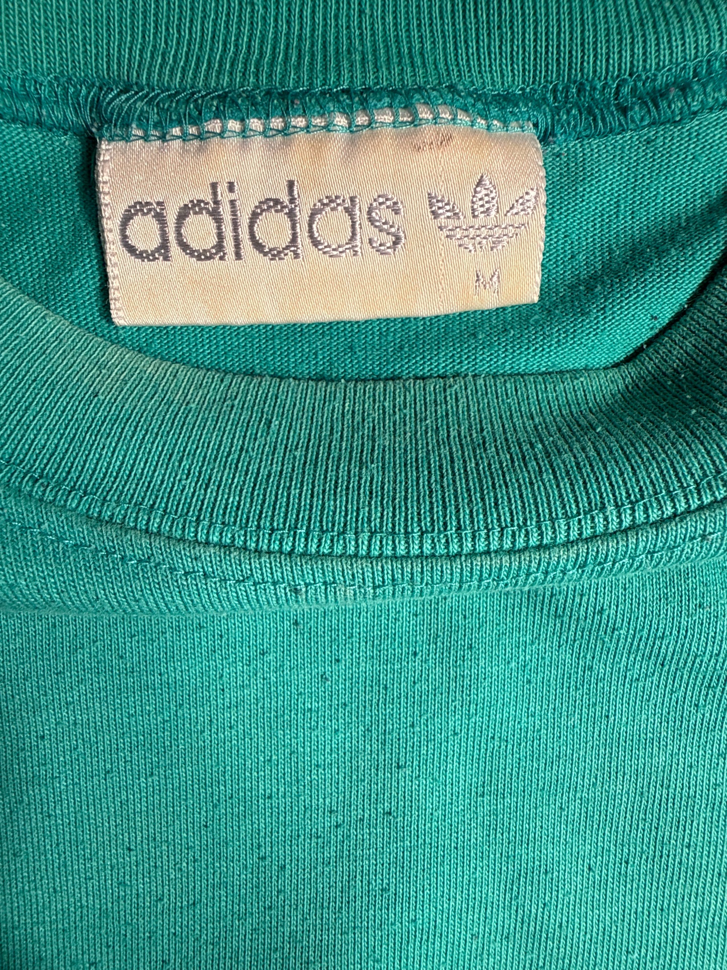 Vintage 90s Adidas Teal Geometric Graphic Tee
