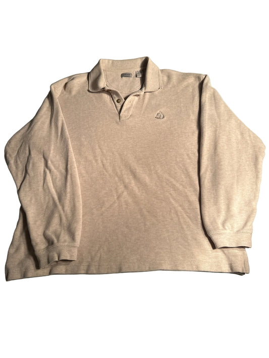 IZOD Cream Long Sleeve Knit Polo