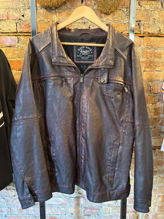 Hard Rock Cafe Brown Leather Jacket