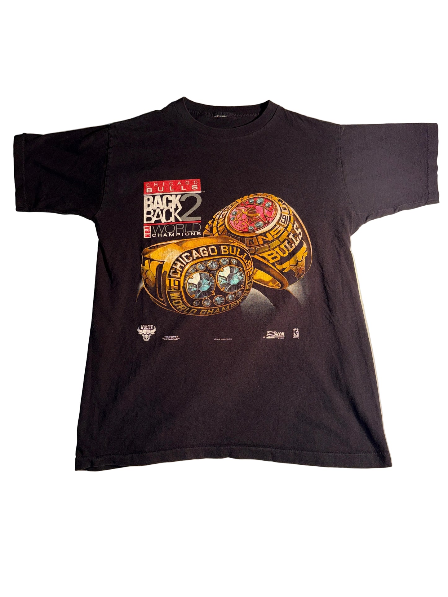 Vintage 1992 Chicago Bulls Back to Back World Champions Salem Sportswear T-Shirt