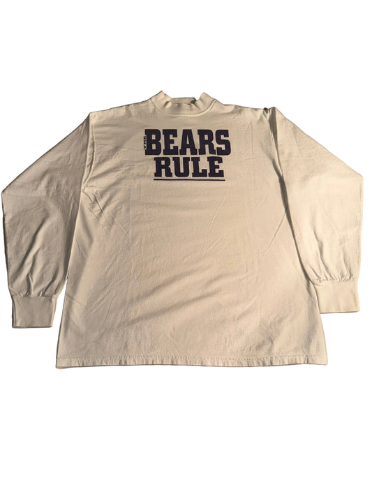 Vintage 90s Chicago Bears "Bears Rule" White Long Sleeve Graphic T-Shirt