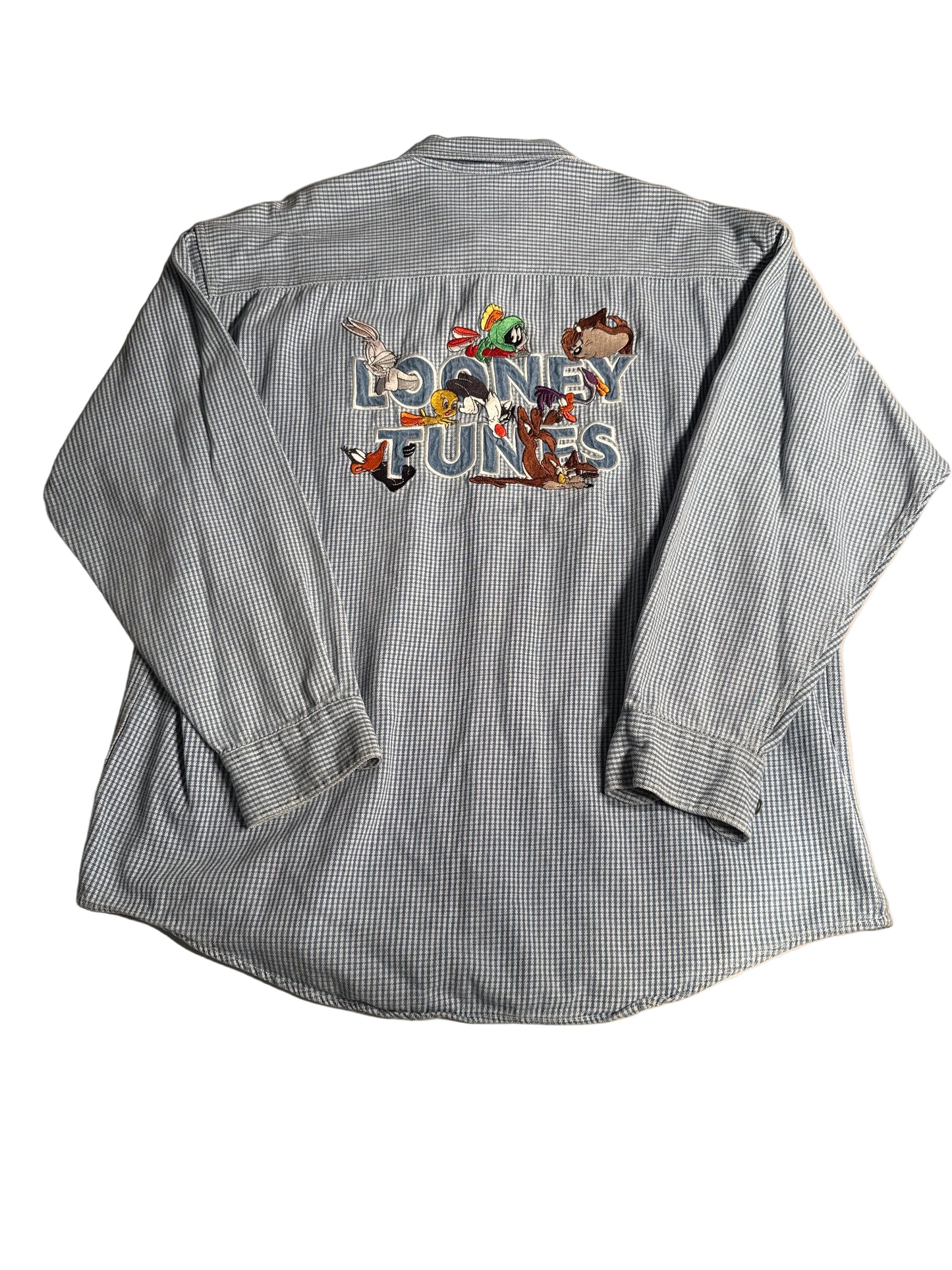 Vintage 90s Warner Bros Studio Store Looney Tunes Embroidered Button Down