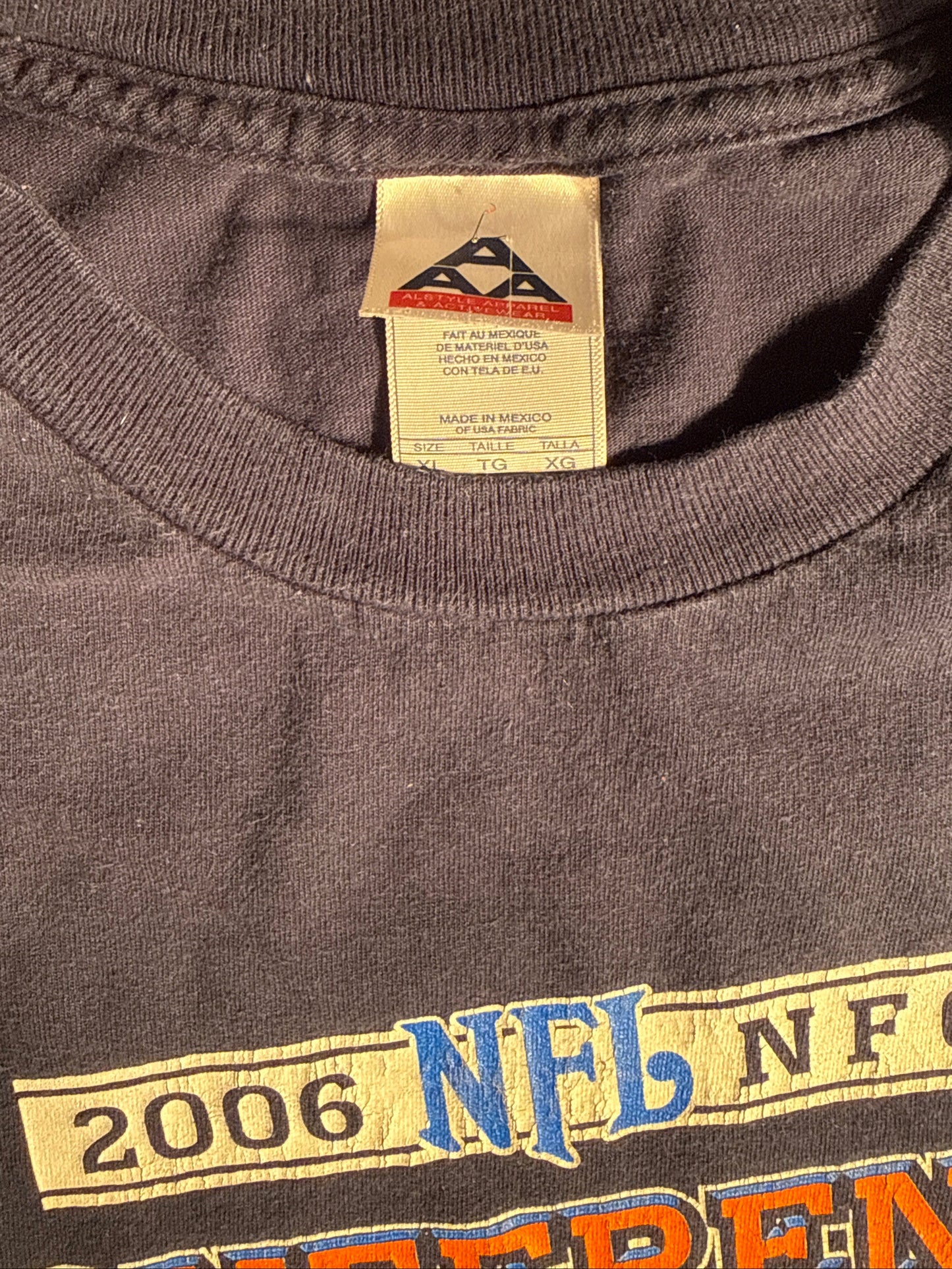 Vintage 2006 Chicago Bears NFC Conference Champions Super Bowl XLI Graphic T-Shirt.