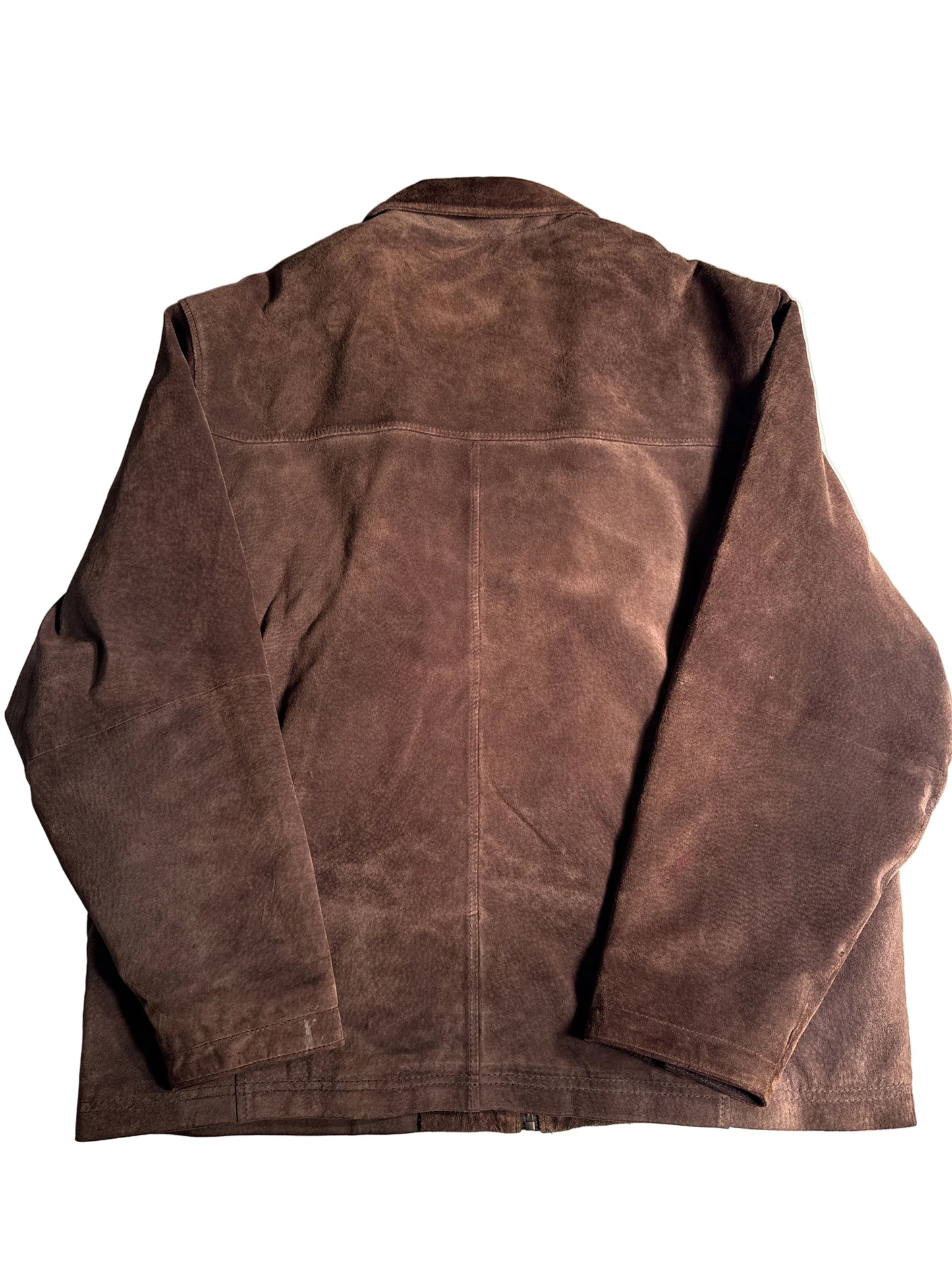 Vintage Claiborne Outerwear Men's Large Brown Suede Full-Zip Jacket