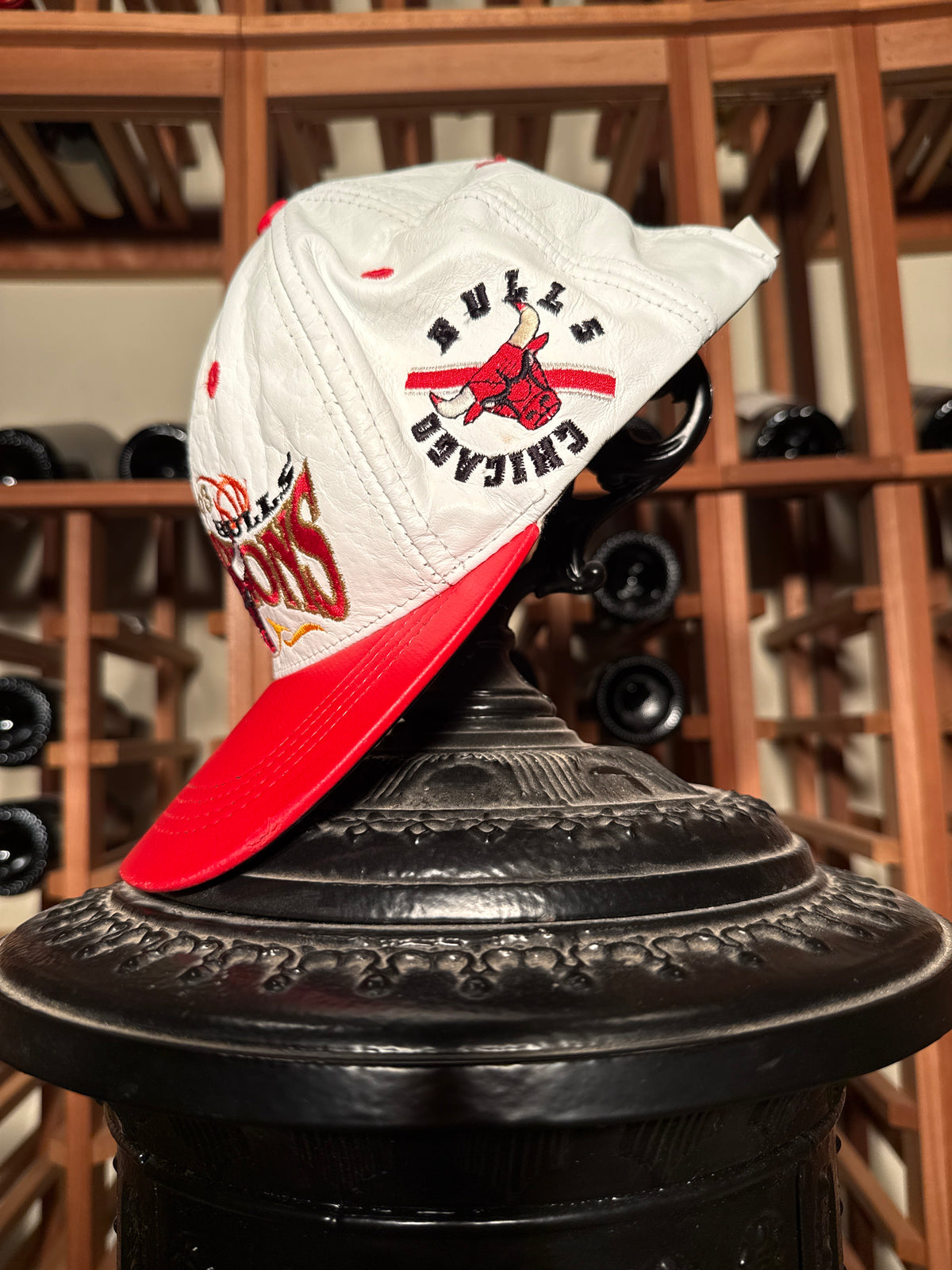 (RARE) JH Design Chicago Bulls 1998 NBA Finals Champions Leather Hat