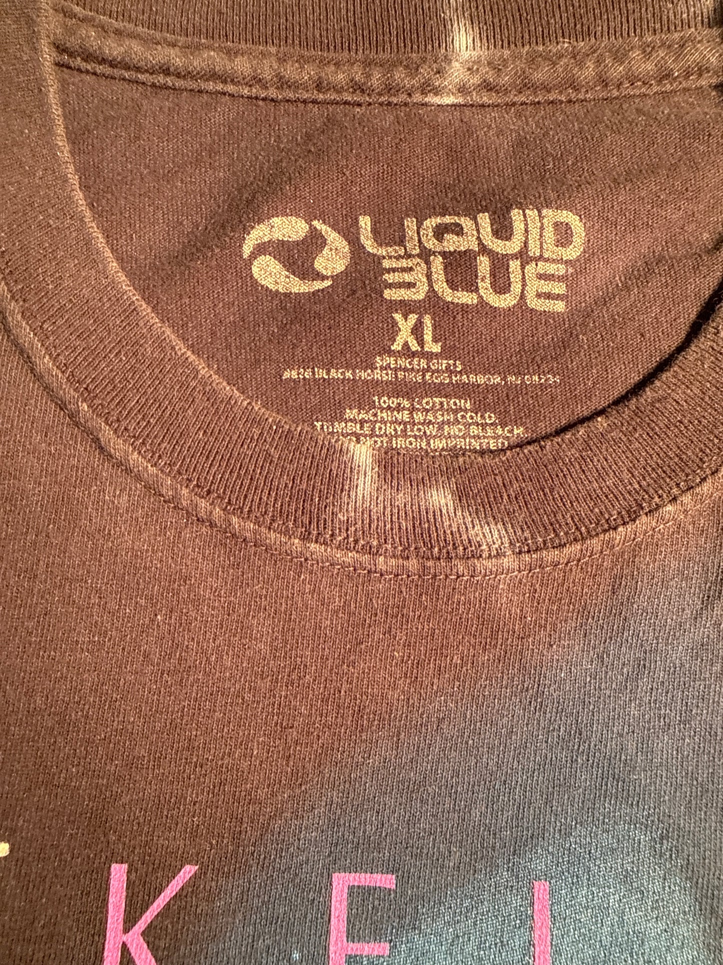 Y2K Liquid Blue Pink Floyd Dark Side of the Moon Double-Sided Tie-Dye Tee
