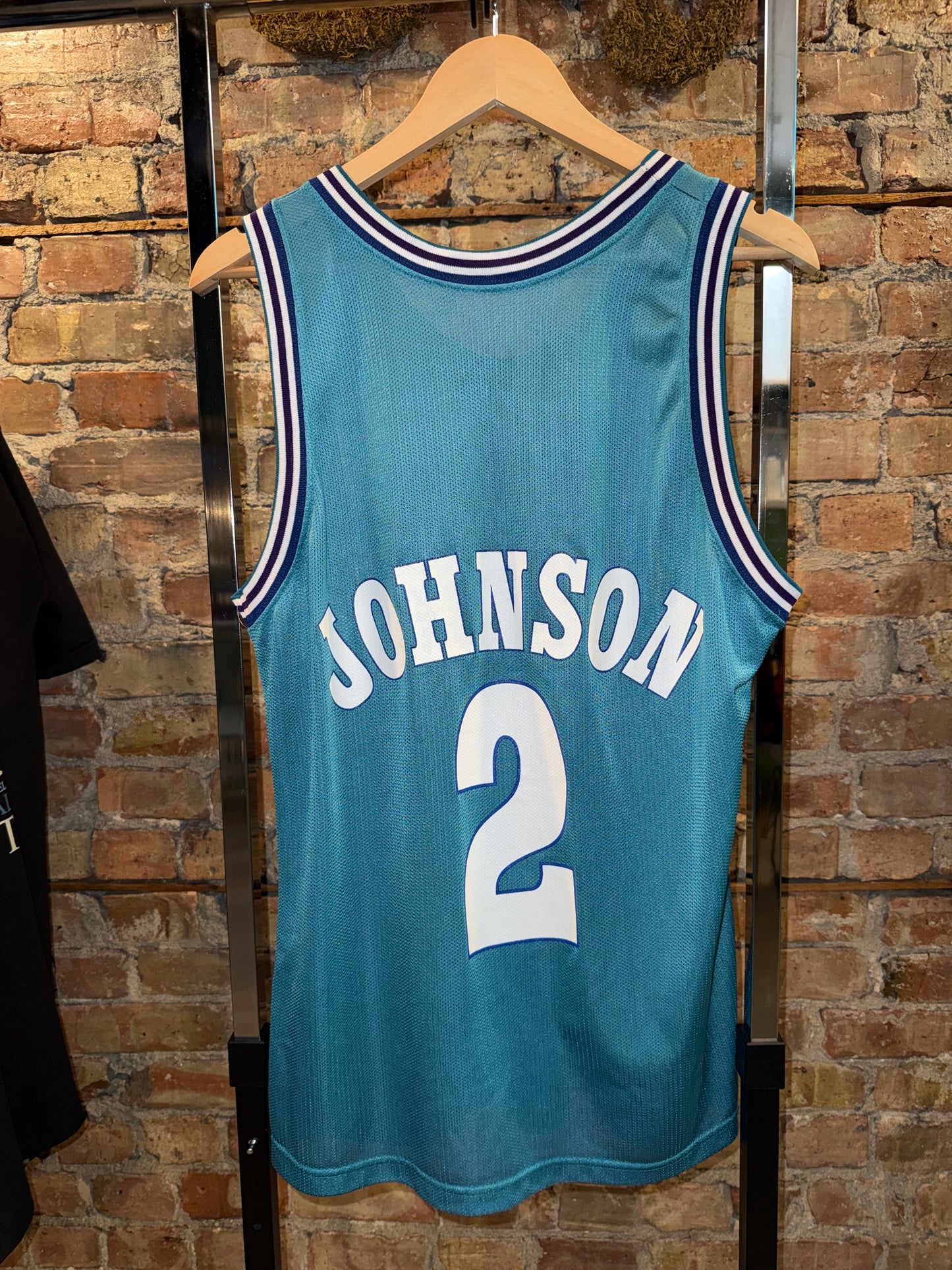 Charlotte Hornets VTG Johnson Champion Jersey