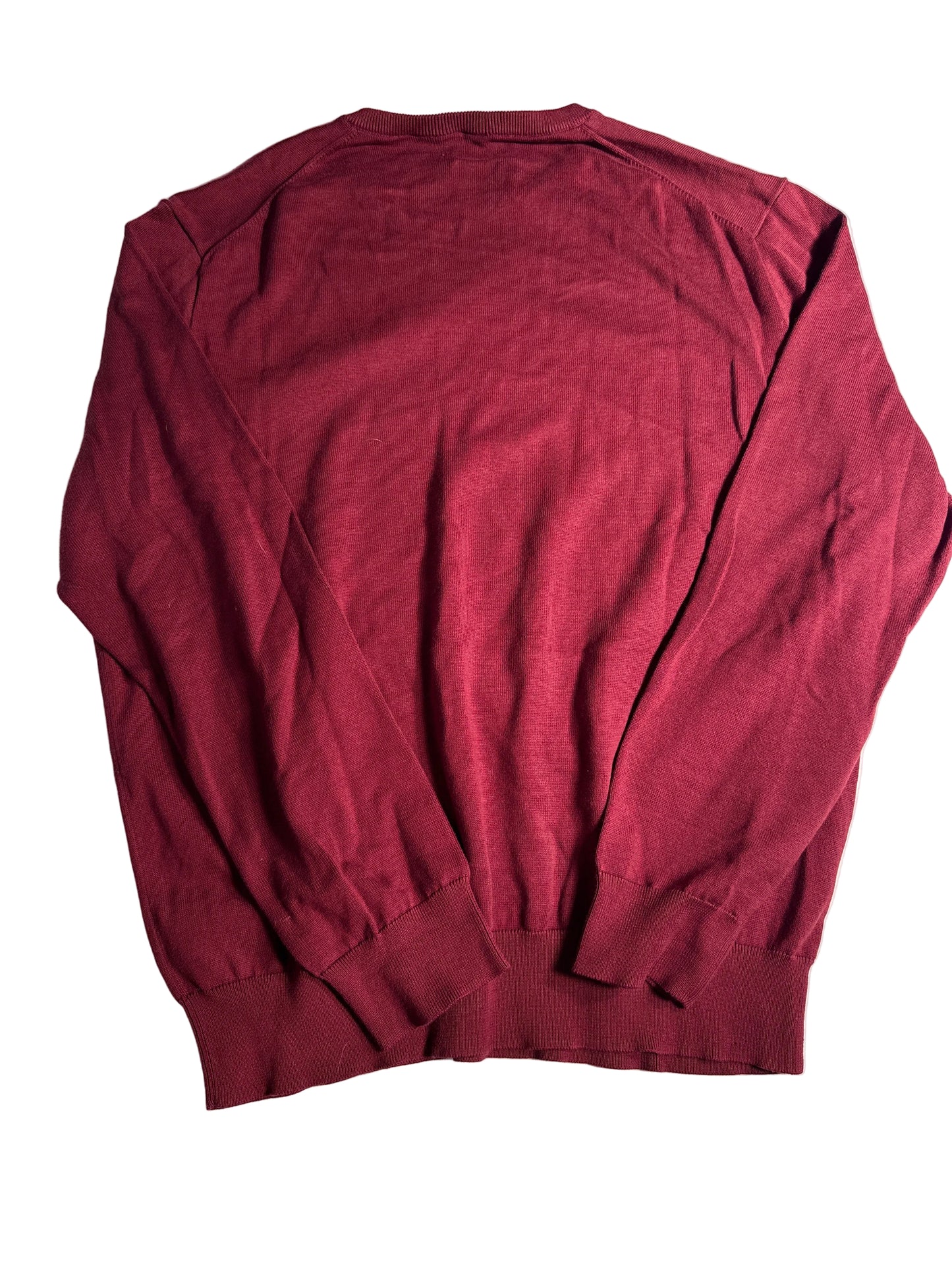 Polo Ralph Lauren Burgundy V-Neck Pima Cotton Sweater