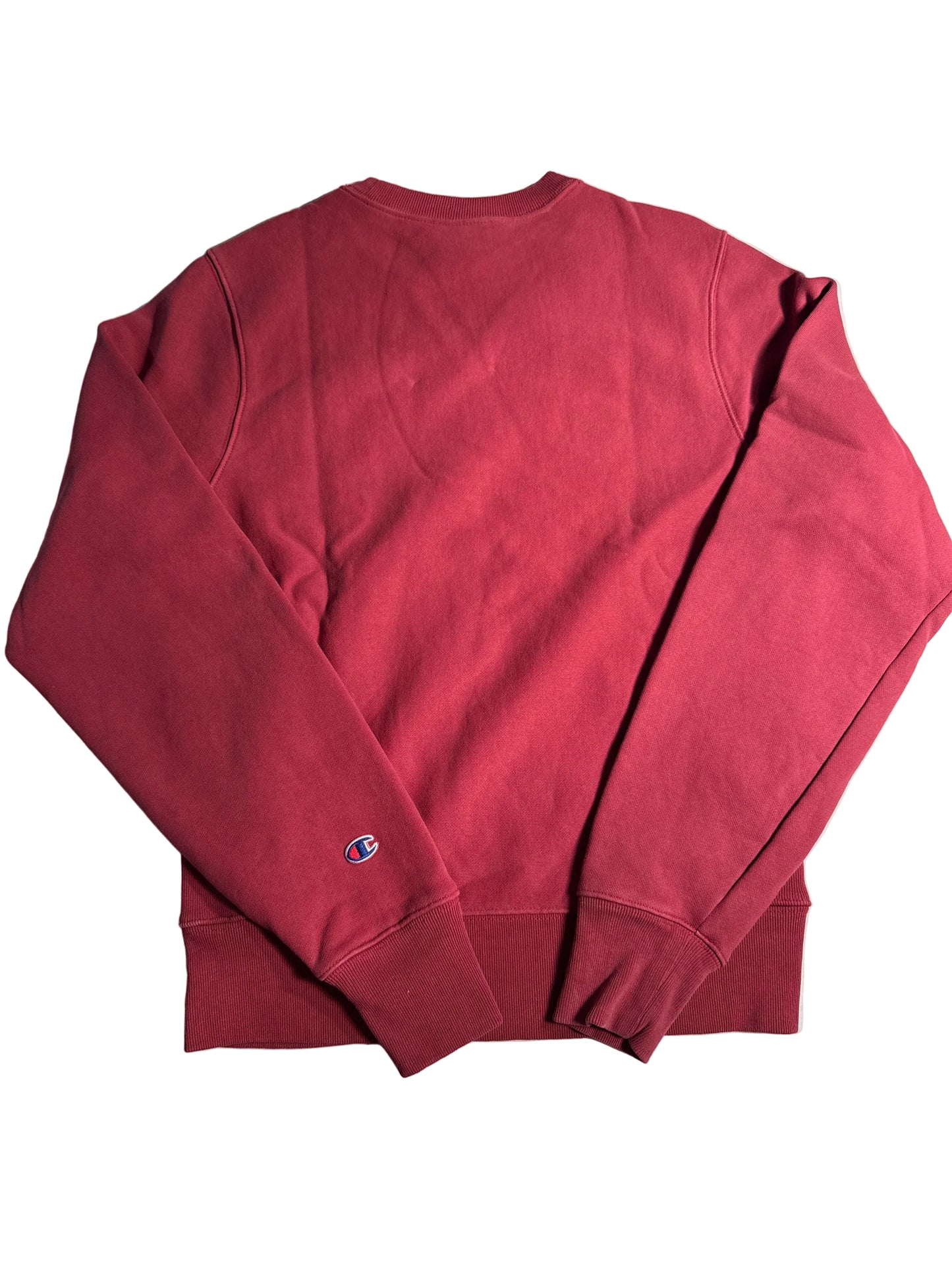 Champion Reverse Weave Red Spellout Crewneck Sweatshirt Size Small
