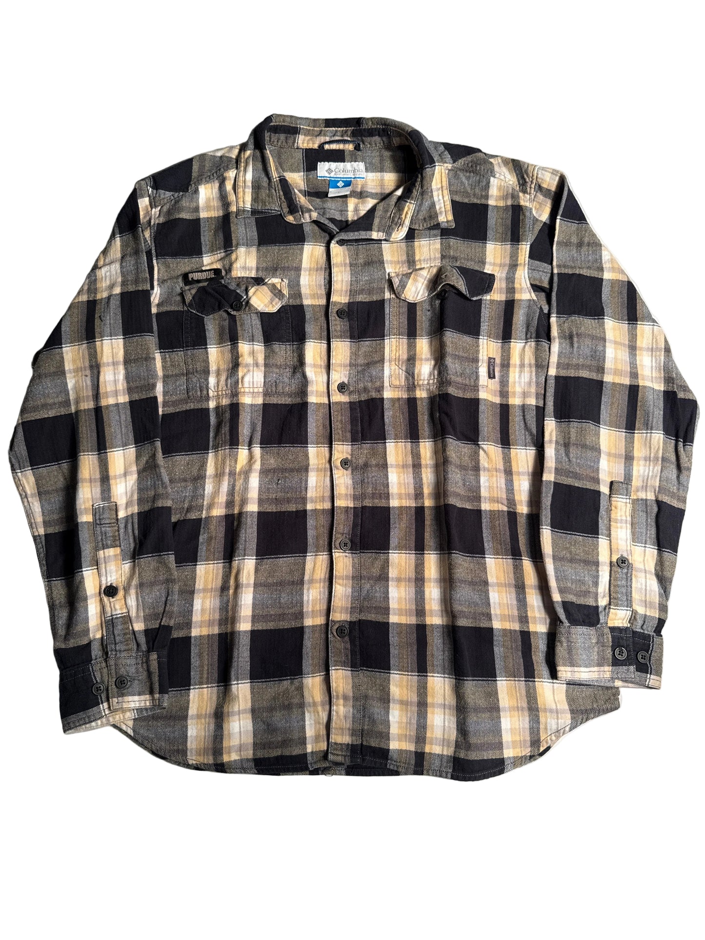 Columbia Purdue Boilermakers Plaid Flannel Button Down
