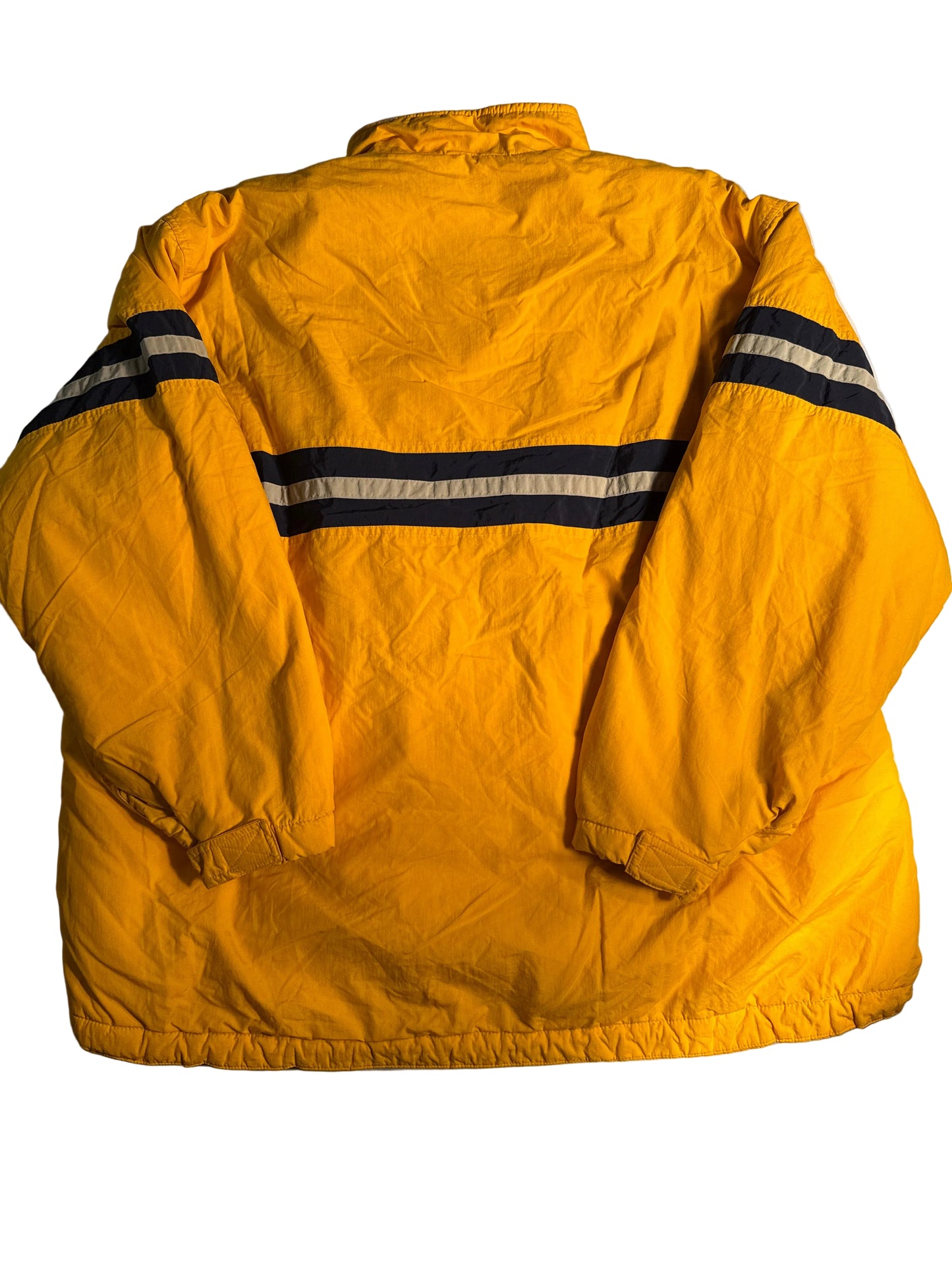 Vintage Sonoma Sport Yellow Black Striped Fleece-Lined Jacket