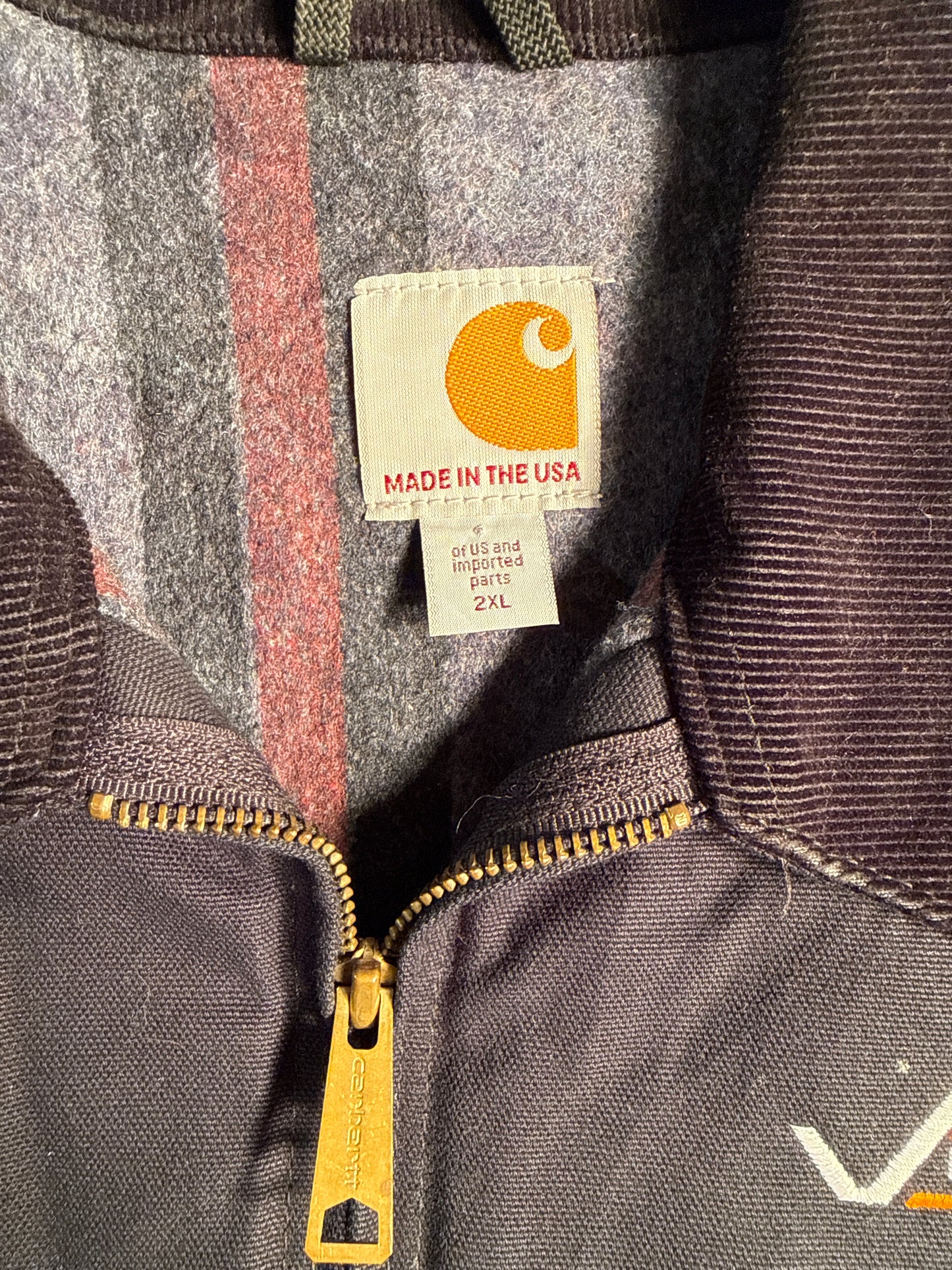 Vintage Carhartt Dark Navy Blanket-Lined Detroit Jacket J01 DNY / J001