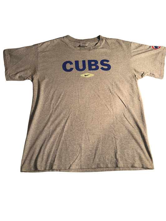 Vintage Y2K Nike Team Center Swoosh Chicago Cubs Heather Gray T-Shirt