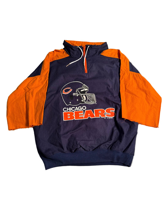 Vintage 1992 Chicago Bears Colorblock Hummer Sportswear Half-Zip Pullover Jacket