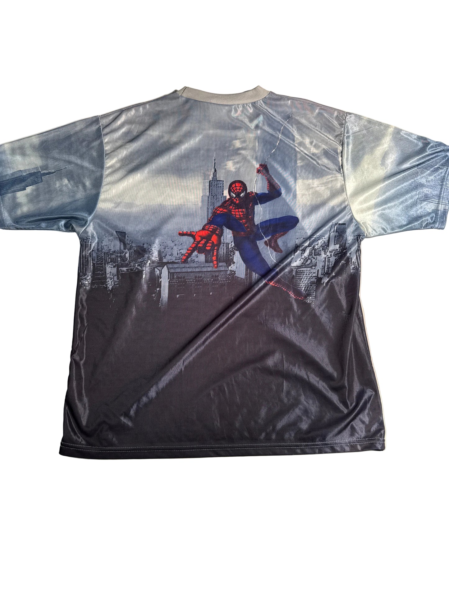 Y2K Spider-Man Cityscape All-Over Print Graphic Tee