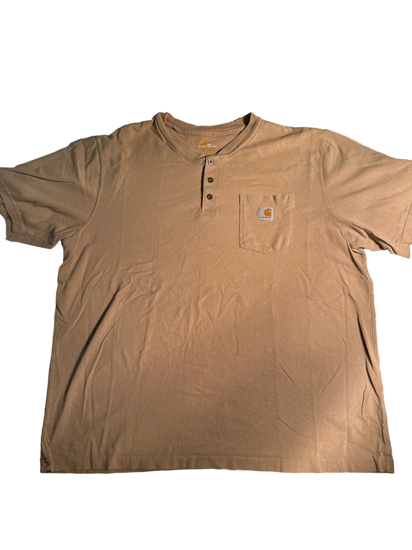 Carhartt Tan Short Sleeve Pocket Henley Tee