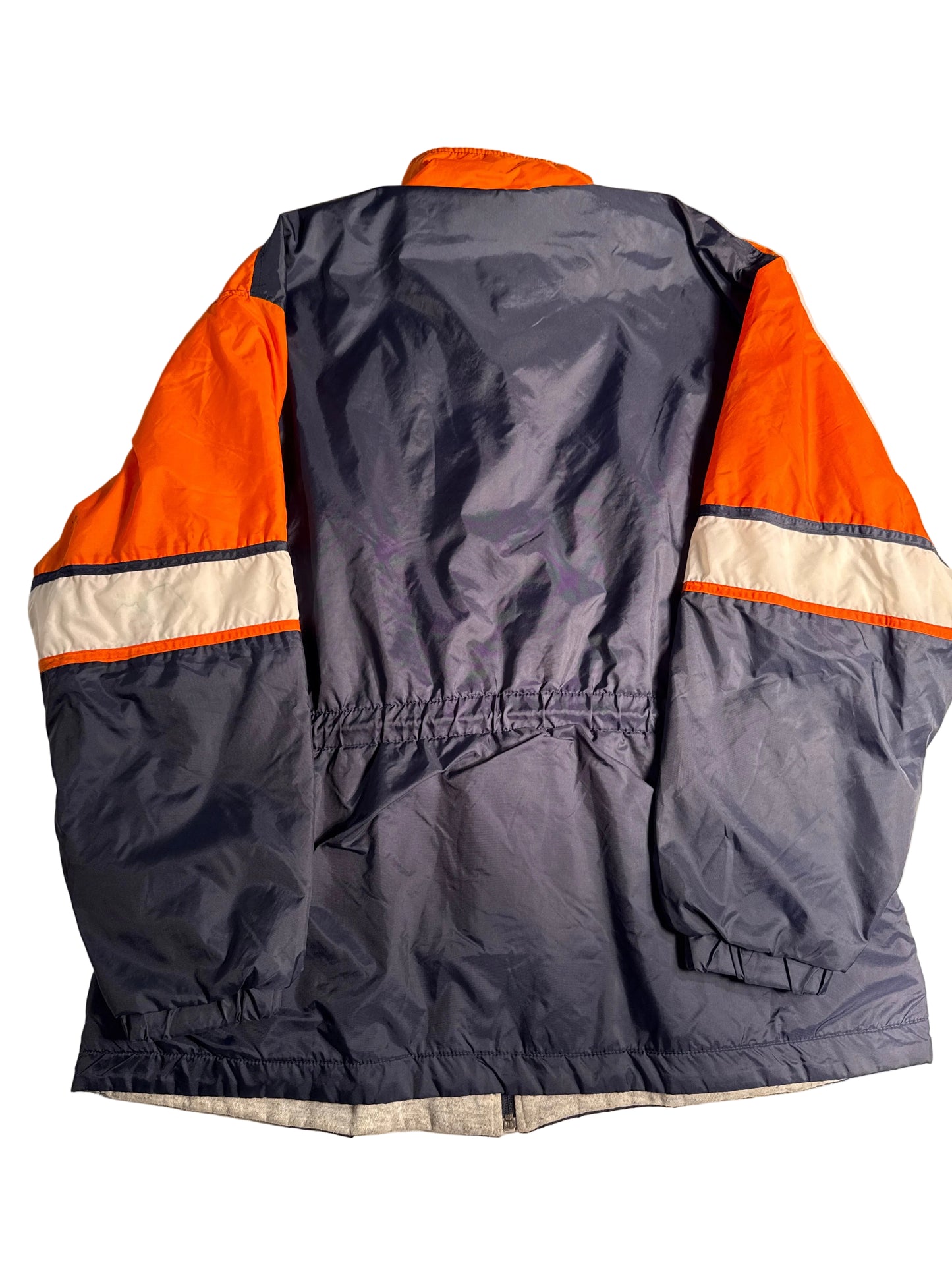 Vintage J&P Cycles Reflective Rain Jacket Moto Windbreaker - Black/Orange Multi