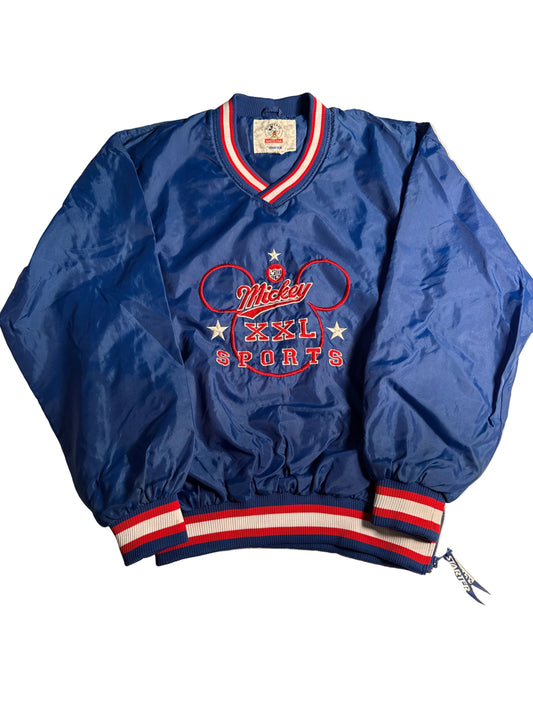 Vintage 90s Mickey Mouse Sports Club Starter Pullover Jacket Blue