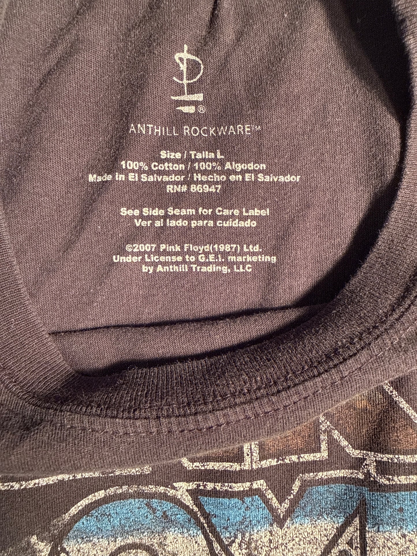 2007 Pink Floyd Dark Side of the Moon Anthill Rockware Tee