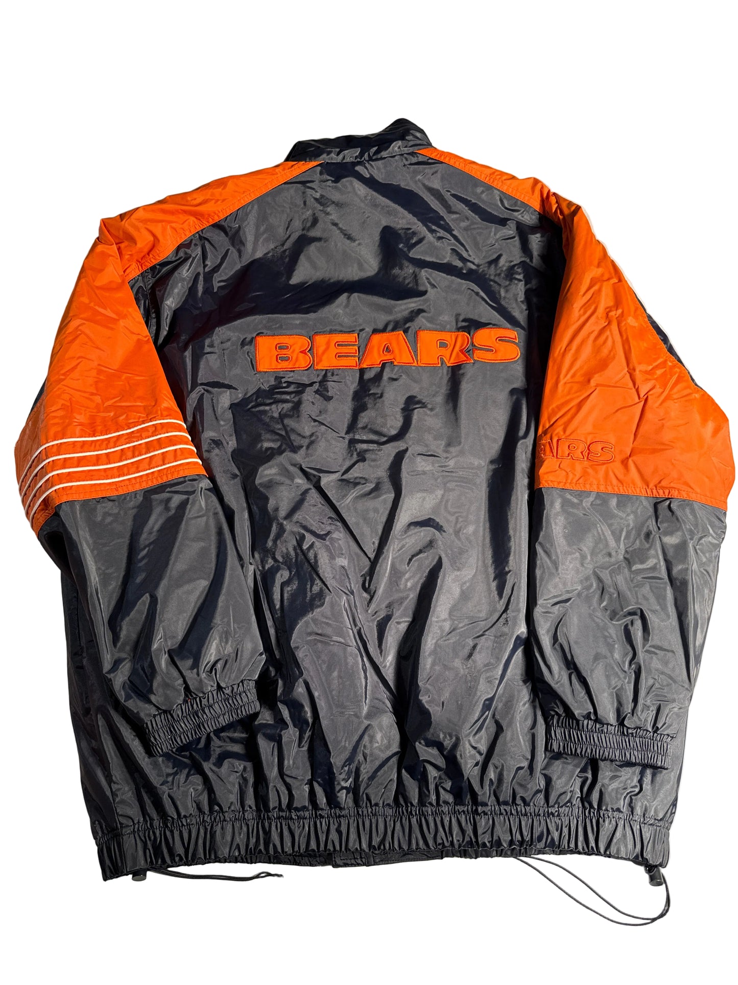 Vintage 90s Chicago Bears Embroidered Full-Zip Nylon Windbreaker Jacket