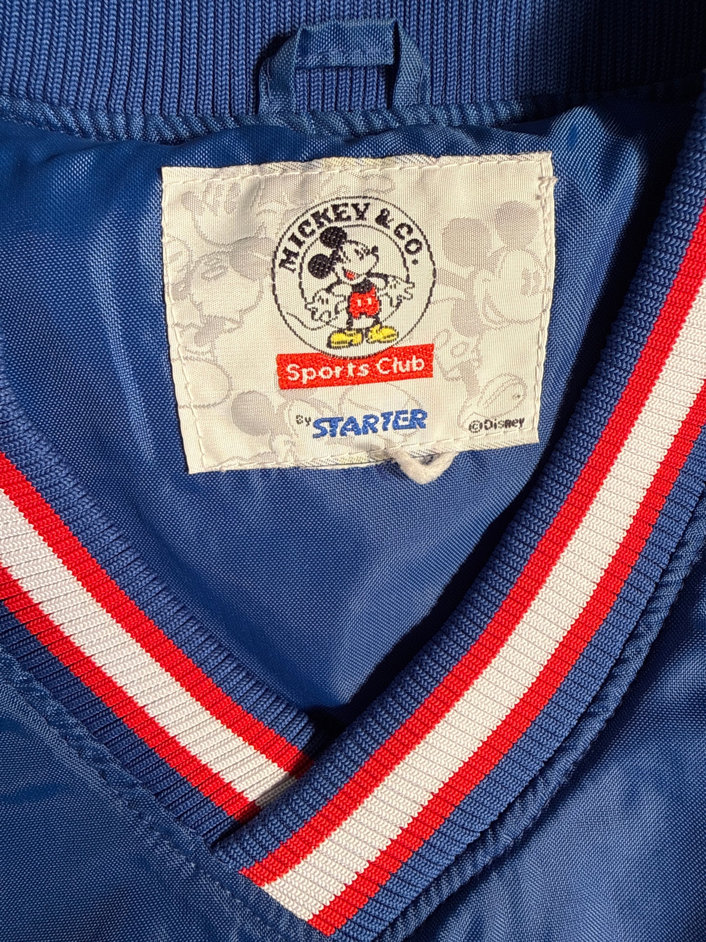 Vintage 90s Mickey Mouse Sports Club Starter Pullover Jacket Blue