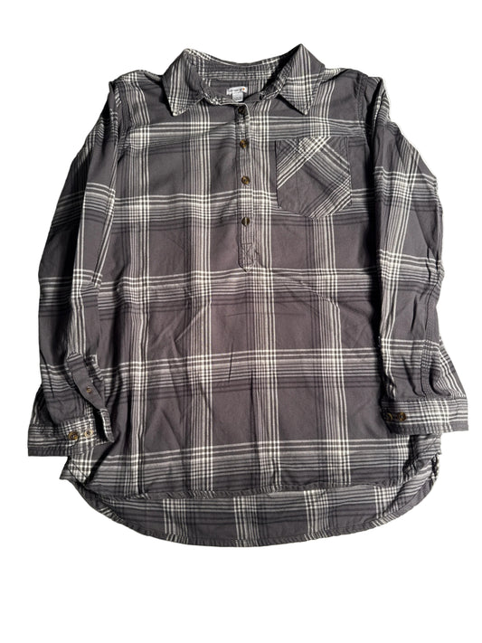 Carhartt Women’s Gray Plaid Long Sleeve Popover Shirt