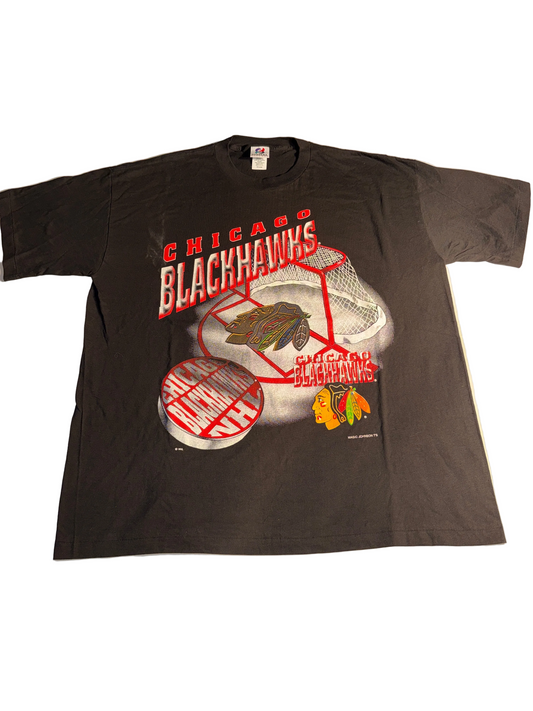 Vintage 90s Signal Artwear Magic Johnson T's Chicago Blackhawks NHL T-Shirt