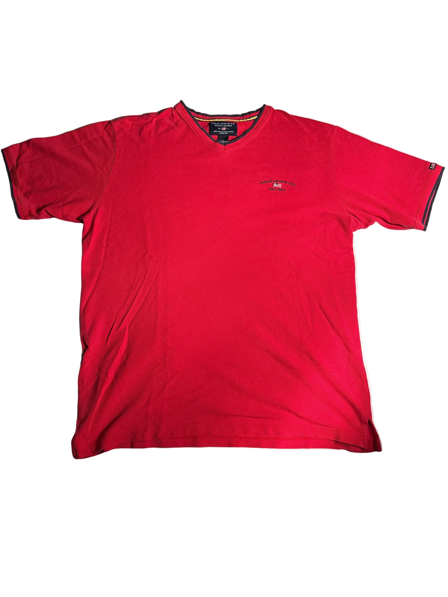Vintage Polo Jeans Co. Ralph Lauren Red V-Neck Tee