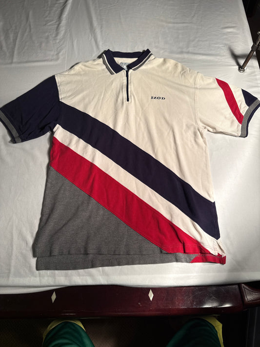 Vintage IZOD Sport Colorblock Quarter Zip Polo