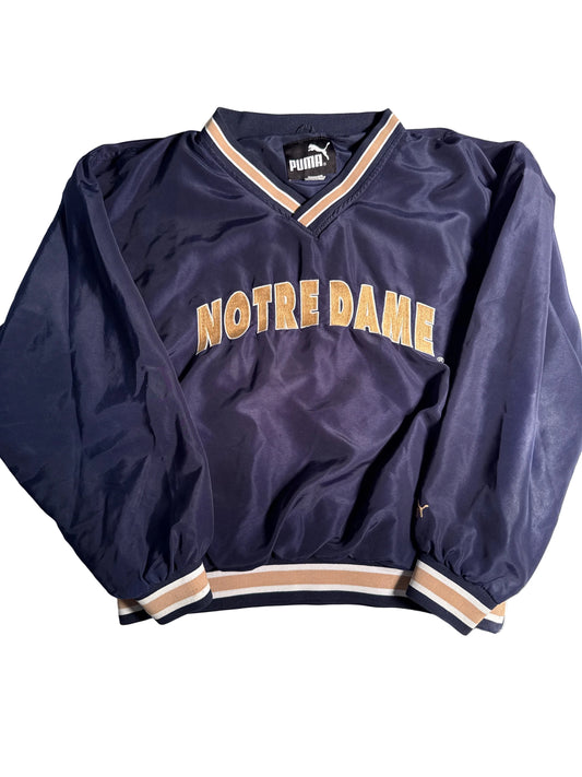 Vintage 90s Puma Notre Dame Fighting Irish Pullover Windbreaker Jacket