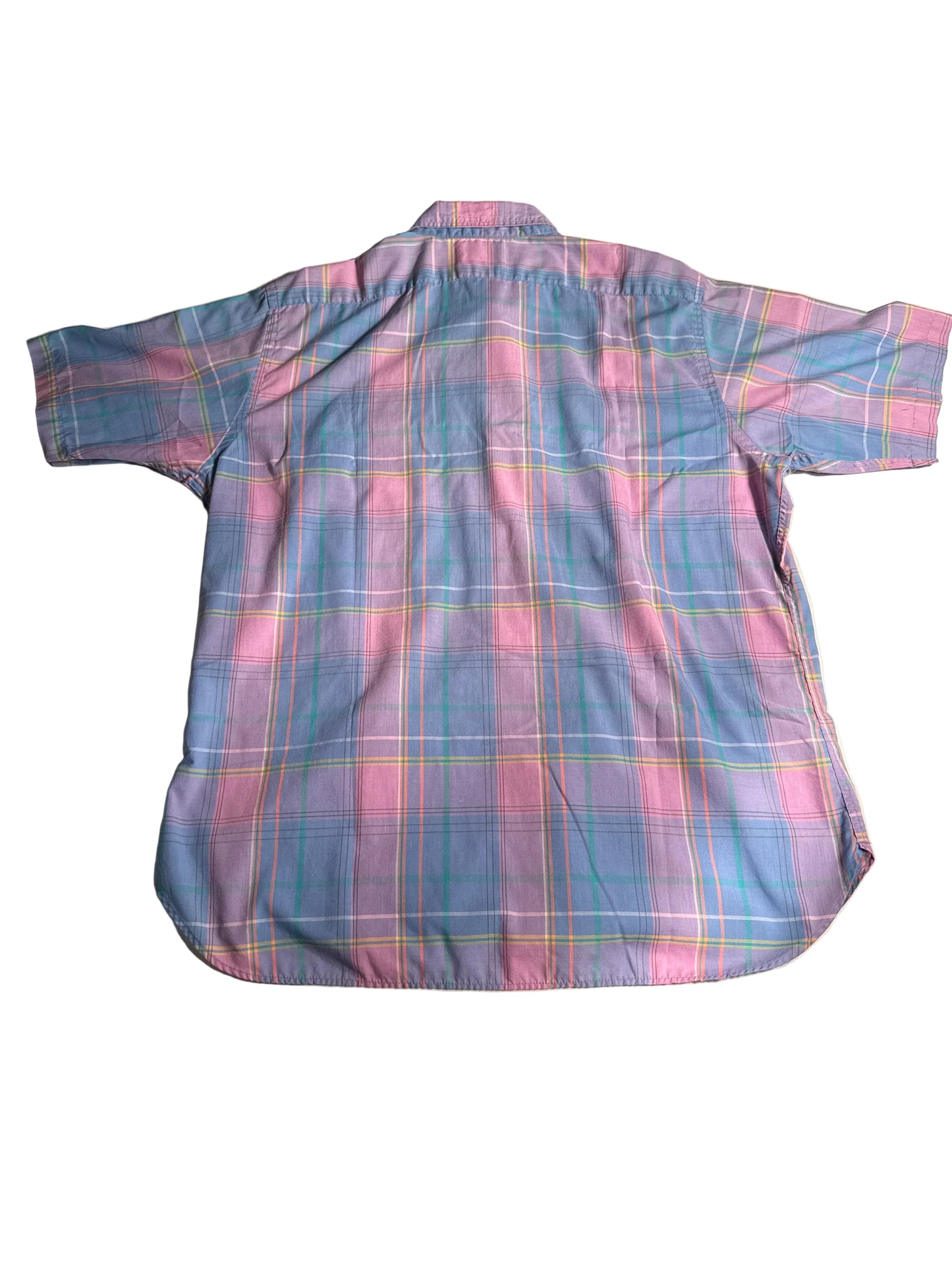 Vintage 90s Country Traditionals by Pendleton Pastel Plaid Short Sleeve Button Down Made in USA